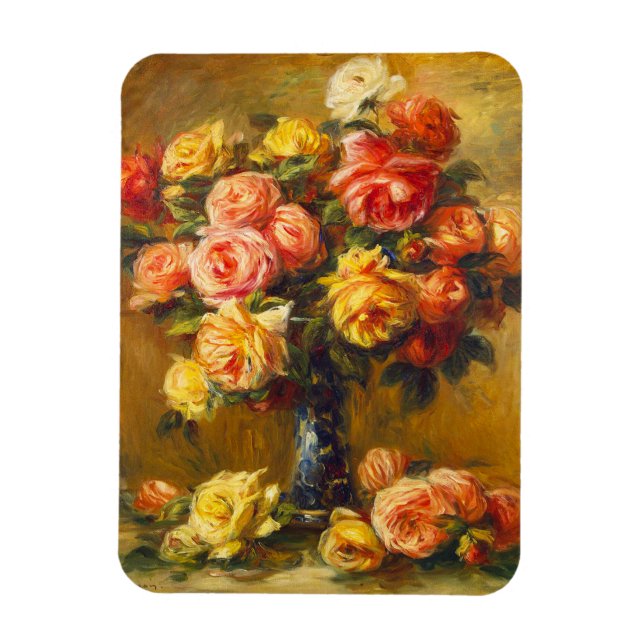 Ímã Rosas de renoir em um Magnete Vase (Vertical)