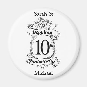 Imã Rosas do 10º aniversário de casamento