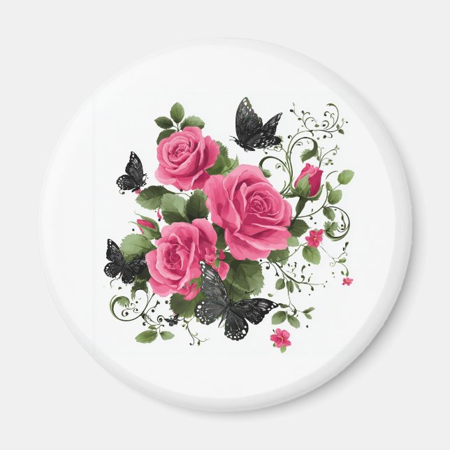 Imã Rosas e Borboletas (Frente)