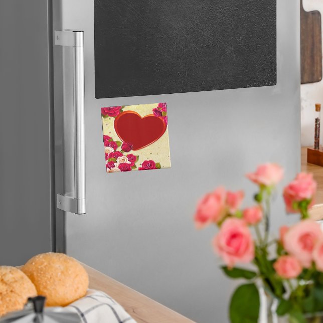 Imã Rosas e quadro cardíaco adicione sua foto (Criador carregado)