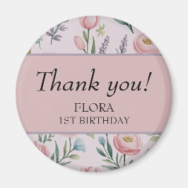 Imã Rosas e Tulipas Florais de Pastel Soft Personaliza