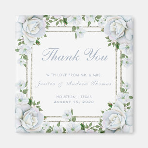 Imã Rosas Elegantes e Favor de Casamento Floral com Bo