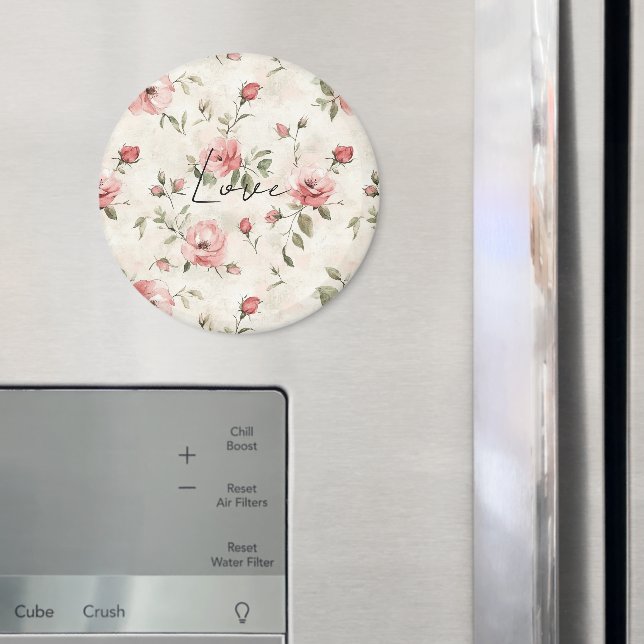 Imã Rosas Florais de Noiva com Bege Marfim (In Situ (Fridge))
