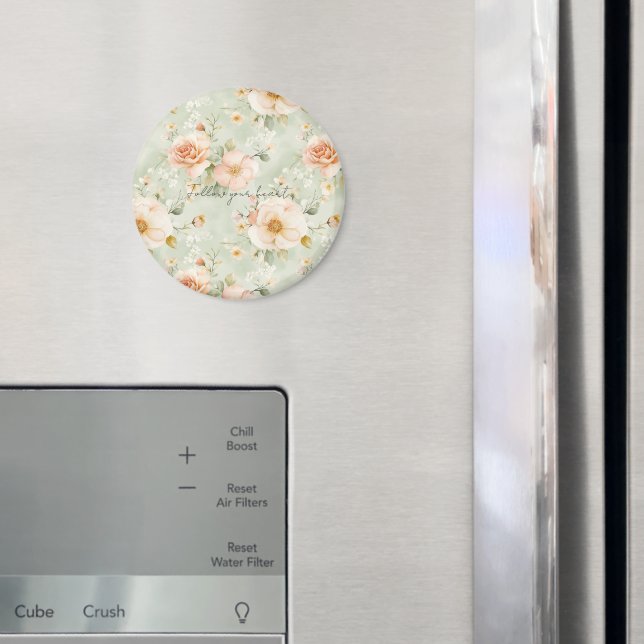 Imã Rosas Florais Românticas de Pêssego e Hortelã (In Situ (Fridge))