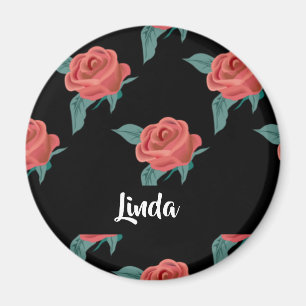 Imã Rosas rosa a preto