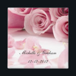Imã Rosas Rosa Casando com o Magnete Souvenir<br><div class="desc">Rosas Rosa Casando com o Magnete Souvenir</div>