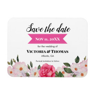 Ímã Rosas Rosa-D-Água Casamento Salva A Data