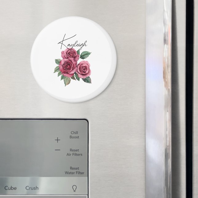 Imã Rosas Vermelhas Floral Personalizado (In Situ (Fridge))
