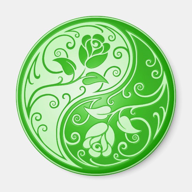Imã Rosas Yin Yang, verdes (Frente)