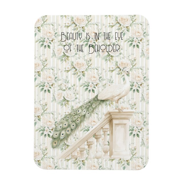 Ímã Roses Floral Peacock Beauty Is  (Vertical)