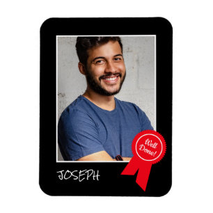 Ímã Rosette Vermelho Bem Feito, Foto Personalizada - P
