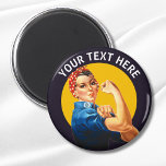 Imã Rosie Personalizada na Vintagem Personalizada do R<br><div class="desc">Adicione o seu próprio texto a esta design de Rosie,  o Ribeirão personalizável.</div>