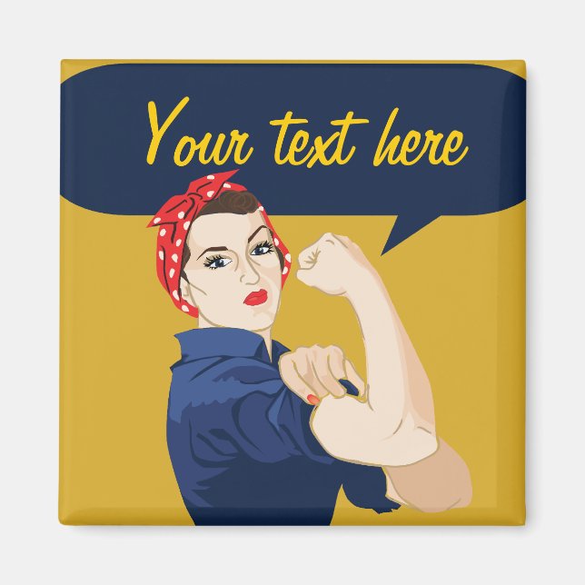 Imã Rosie Riveter Personalizável (Frente)