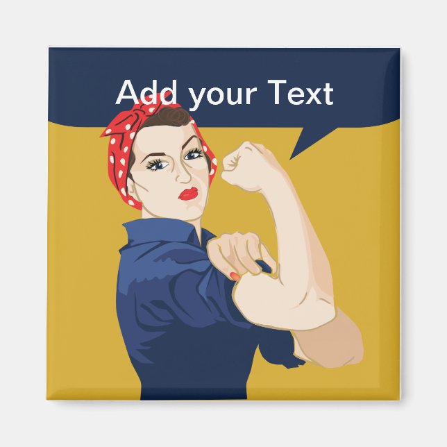 Imã Rosie Riveter Strong Woman (Frente)
