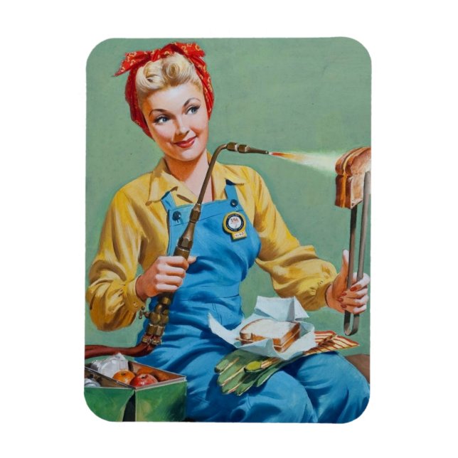 Ímã Rosie the Riveter faz queijo torrado (Vertical)