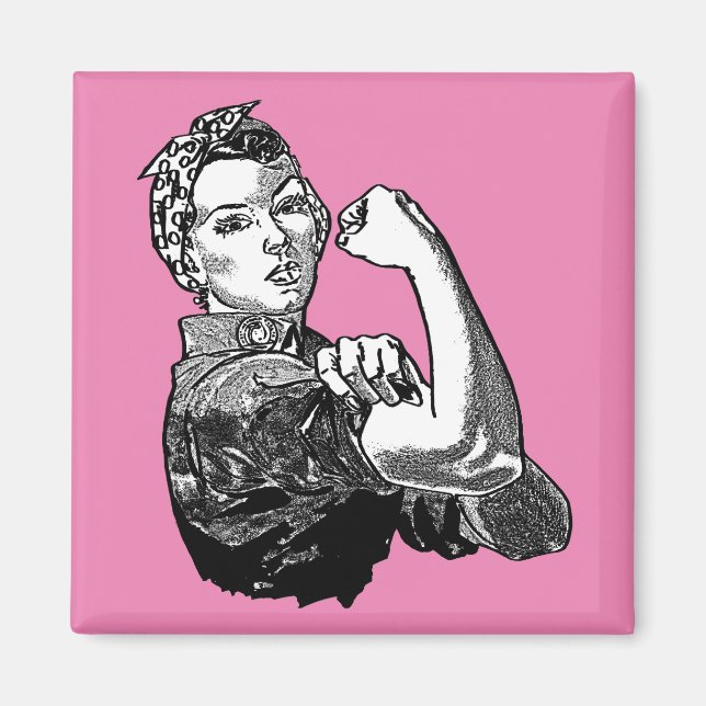 Imã Rosie-The-Riveter Feminista - Gráfico De Arte-Linh (Frente)