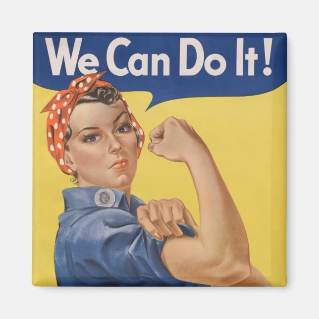 Imã Rosie the Riveter: Forte Empoderamento feminino (Frente)