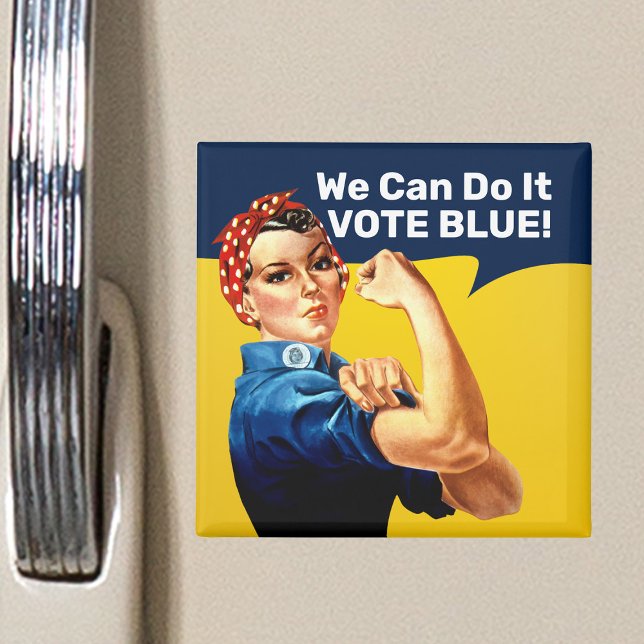 Imã Rosie the Riveter | Magnet | Quadrado (Criador carregado)