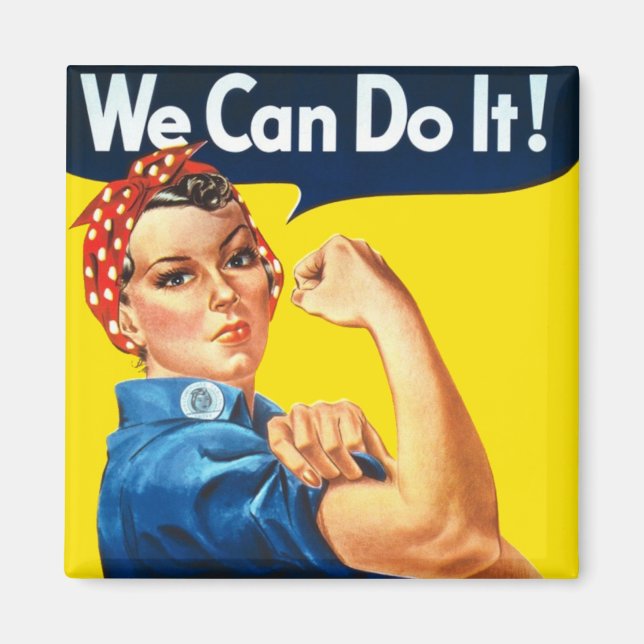 Imã Rosie the Riveter (Poster Icônica) (Nós podemos fa (Frente)