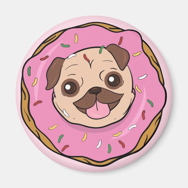 Imã Rosquinha Pug (Frente)