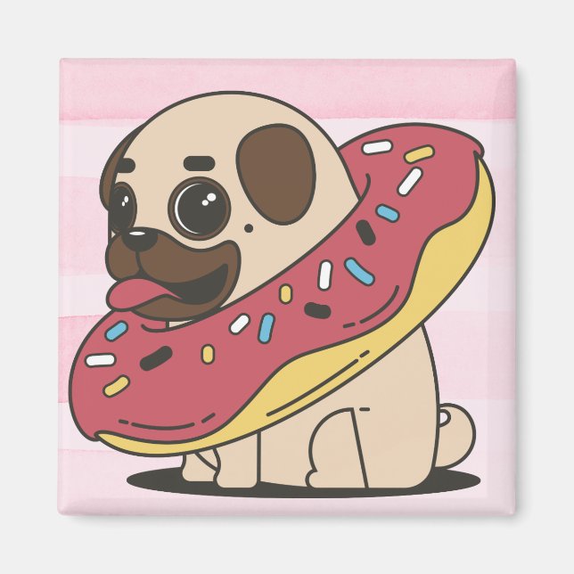 Imã Rosquinha Pug (Frente)