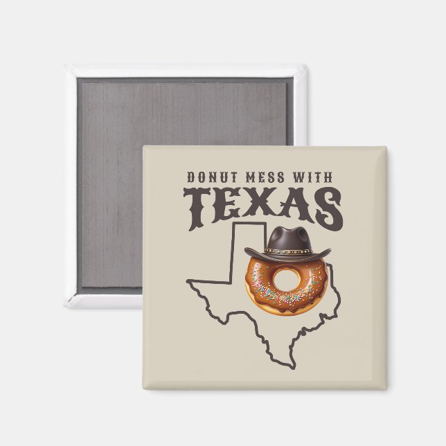 Imã Rosquinha russa Mess com Texas Souvenir (Front/Back)