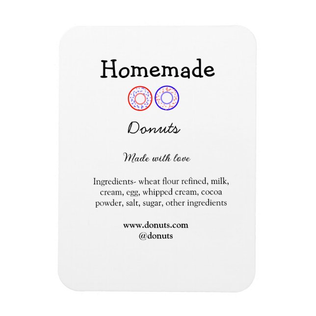 Ímã Rosquinhas caseiras feitas com amor adicionar text (Vertical)