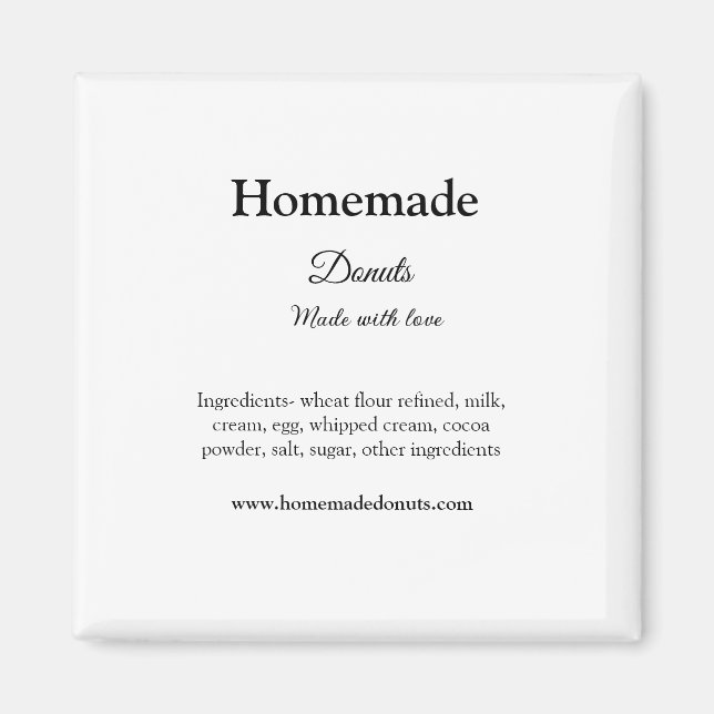 Imã Rosquinhas caseiras feitas com amor adicionar text (Frente)