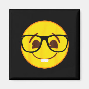 Imã Rosto Amarelo Sorridente Oficial de Emoji Nerd Gle