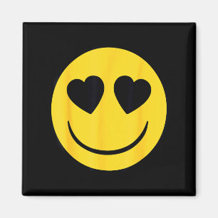 Imã Rosto Amarelo Sorriso Olhos Coração Retro Emoji Of