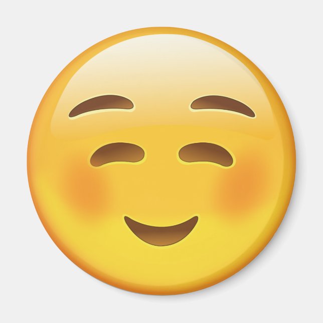 Imã Rosto Branca Sorrindo Emoji (Frente)