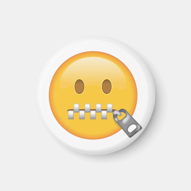 Imã Rosto de Boca Zipper - Emoji (Frente)