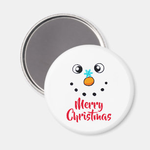 Imã Rosto de Boneco de Neve Festivo Feliz Natal