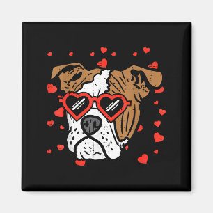 Imã Rosto de Bulldog Inglês Coração Gles Dia dos Namor