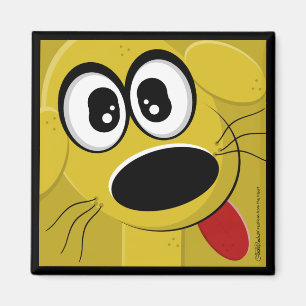 Imã Rosto de Cachorro Amarelo