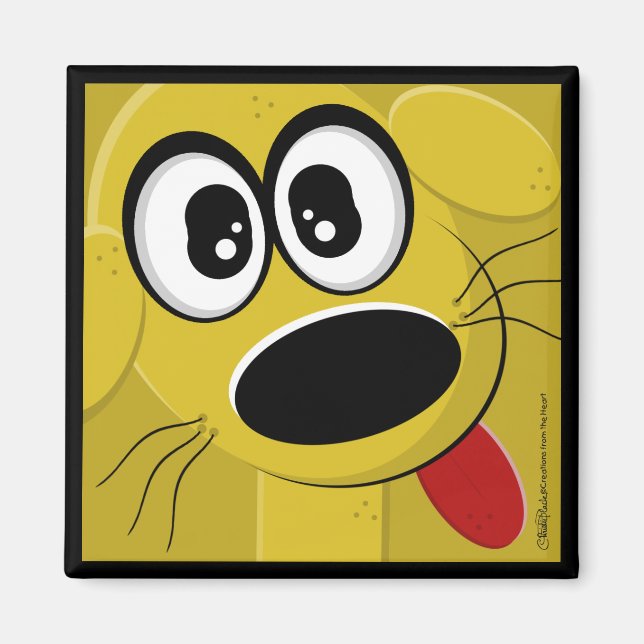 Imã Rosto de Cachorro Amarelo (Frente)