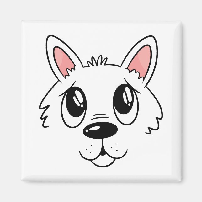 Imã Rosto de Cachorro Feliz (Frente)
