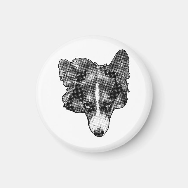 Imã rosto de corgi meshglow (Frente)