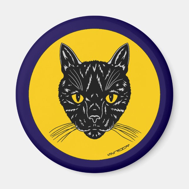 Imã Rosto de Gato Preto (Frente)
