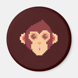 Imã Rosto de macaco pixelado fofo
