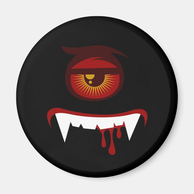 Imã Rosto de monstro de sangue fofo (Frente)