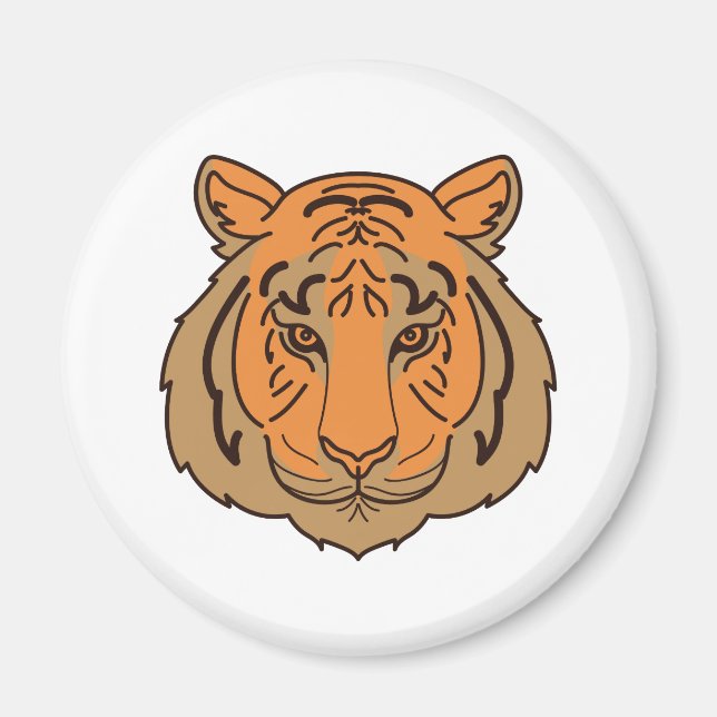 Imã Rosto de Tigre Laranja (Frente)