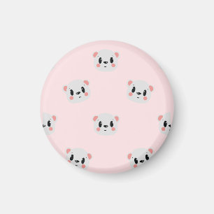 Imã Rosto de Urso Kawaii Fofo em Rosa Pastel