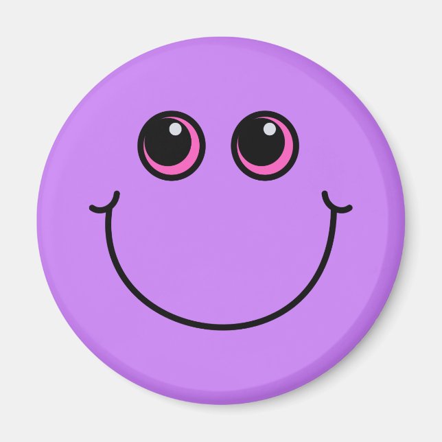 Imã Rosto Emoji Roxo Sorrindo (Frente)