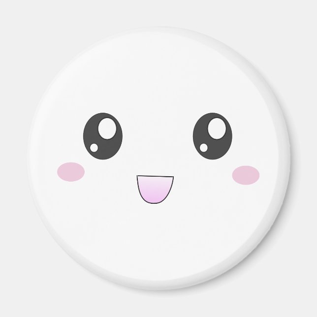 Imã rosto feliz Kawaii (Frente)