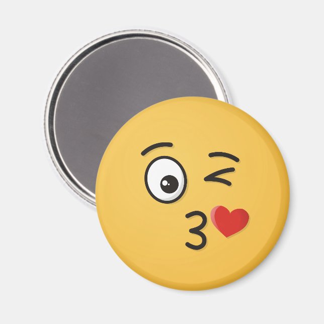 Imã Rosto Jogando Beijo (Front/Back)