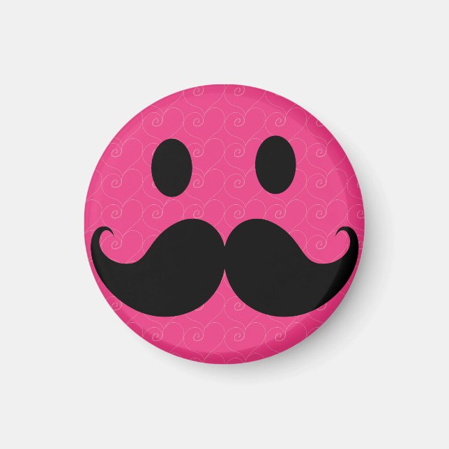 Imã Rosto rosa bigode bigode (Frente)