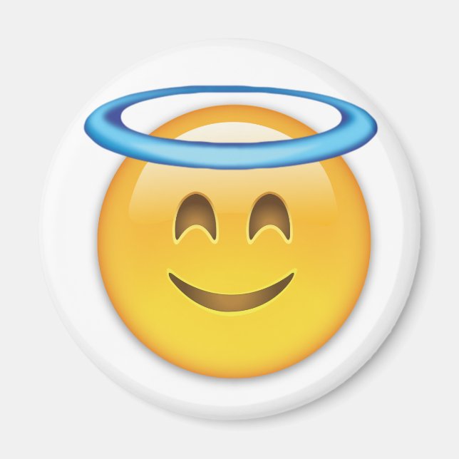Imã Rosto Sorridente Com Halo Emoji (Frente)