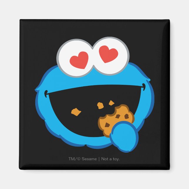 Imã Rosto Sorridente de Biscoito com Olhos em Forma de (Frente)