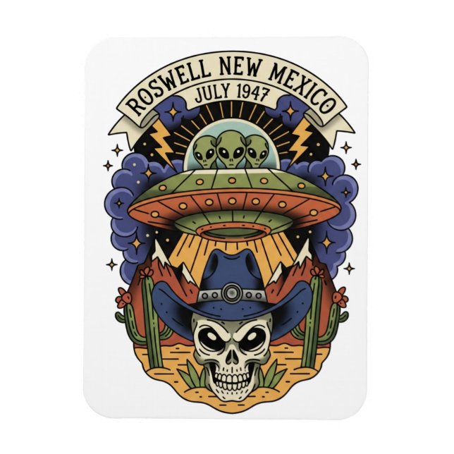Ímã Roswell New Mexico Alien (Vertical)